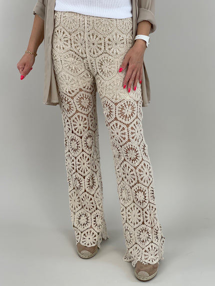 Hose Häkelspitze in Beige Artikel 6088