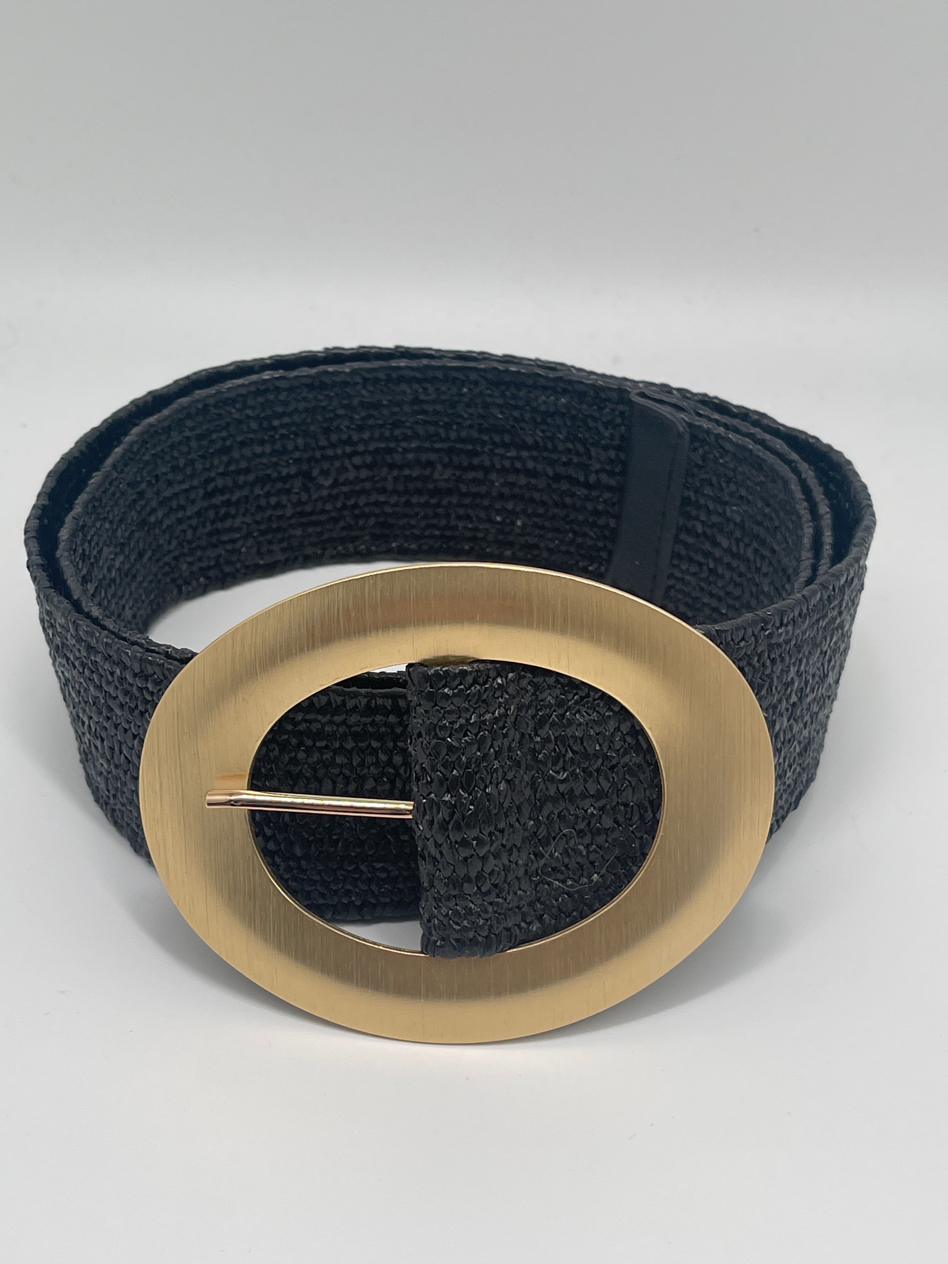 Gürtel Bast in Schwarz/Gold