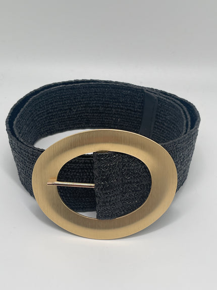 Gürtel Bast in Schwarz/Gold