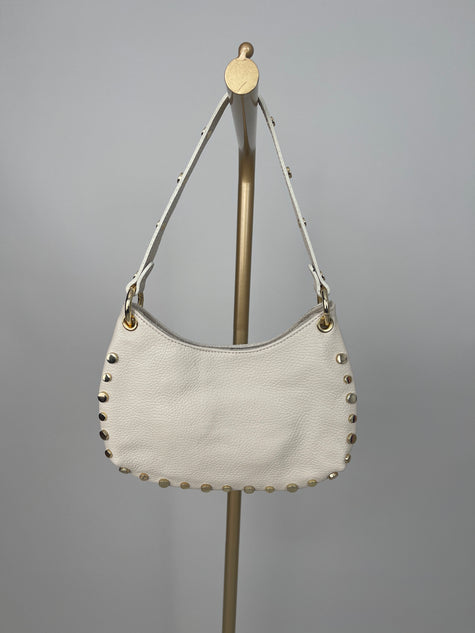 Tasche Echtleder mit Nieten in Beige