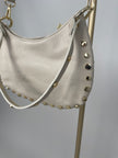 Tasche Echtleder mit Nieten in Beige