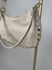Tasche Echtleder mit Nieten in Beige