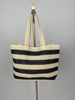 Basttasche Streifen in Creme/Schwarz