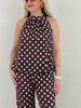 Neckholder Top Kofferstoff Punkte in Mokka Artikel 6084