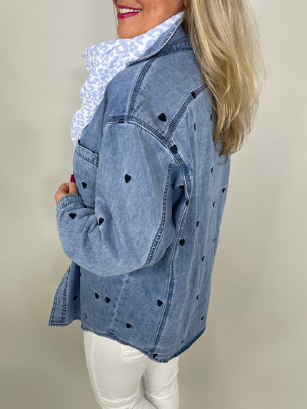 Jeanshemd mit Herzen Artikel 5582