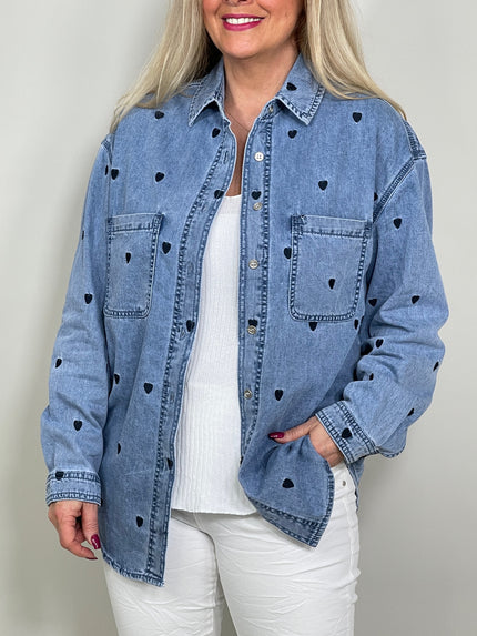 Jeanshemd mit Herzen Artikel 5582