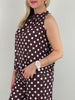Neckholder Top Kofferstoff Punkte in Mokka Artikel 6084