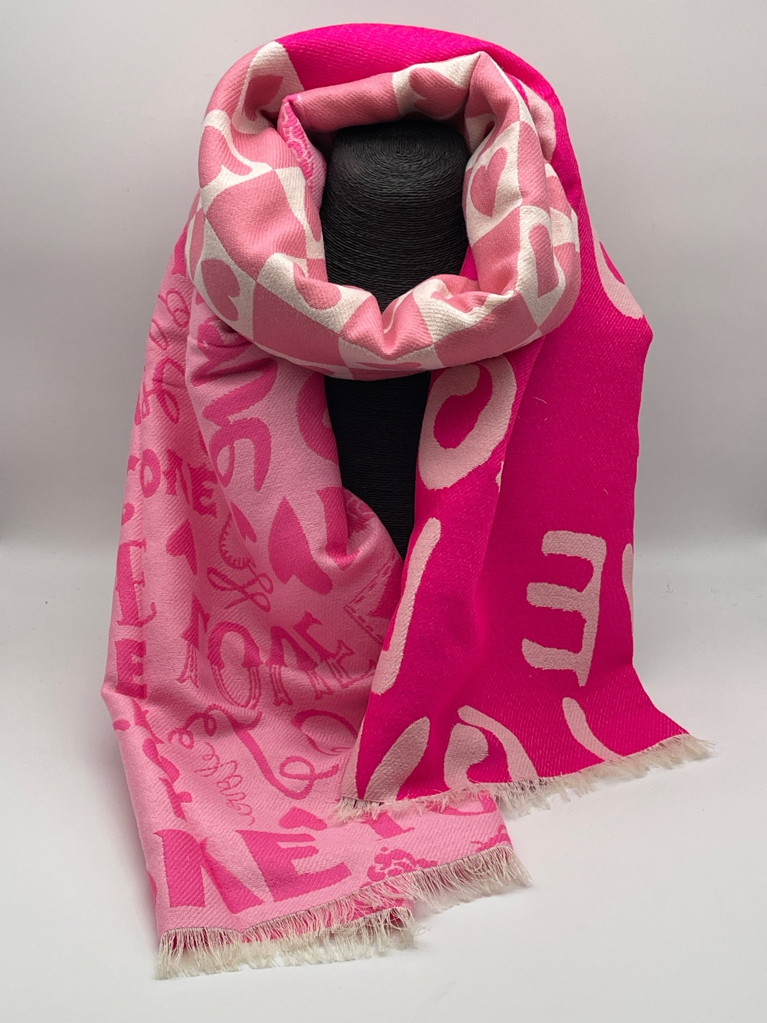 Schal Herzen in Pink/Rosa