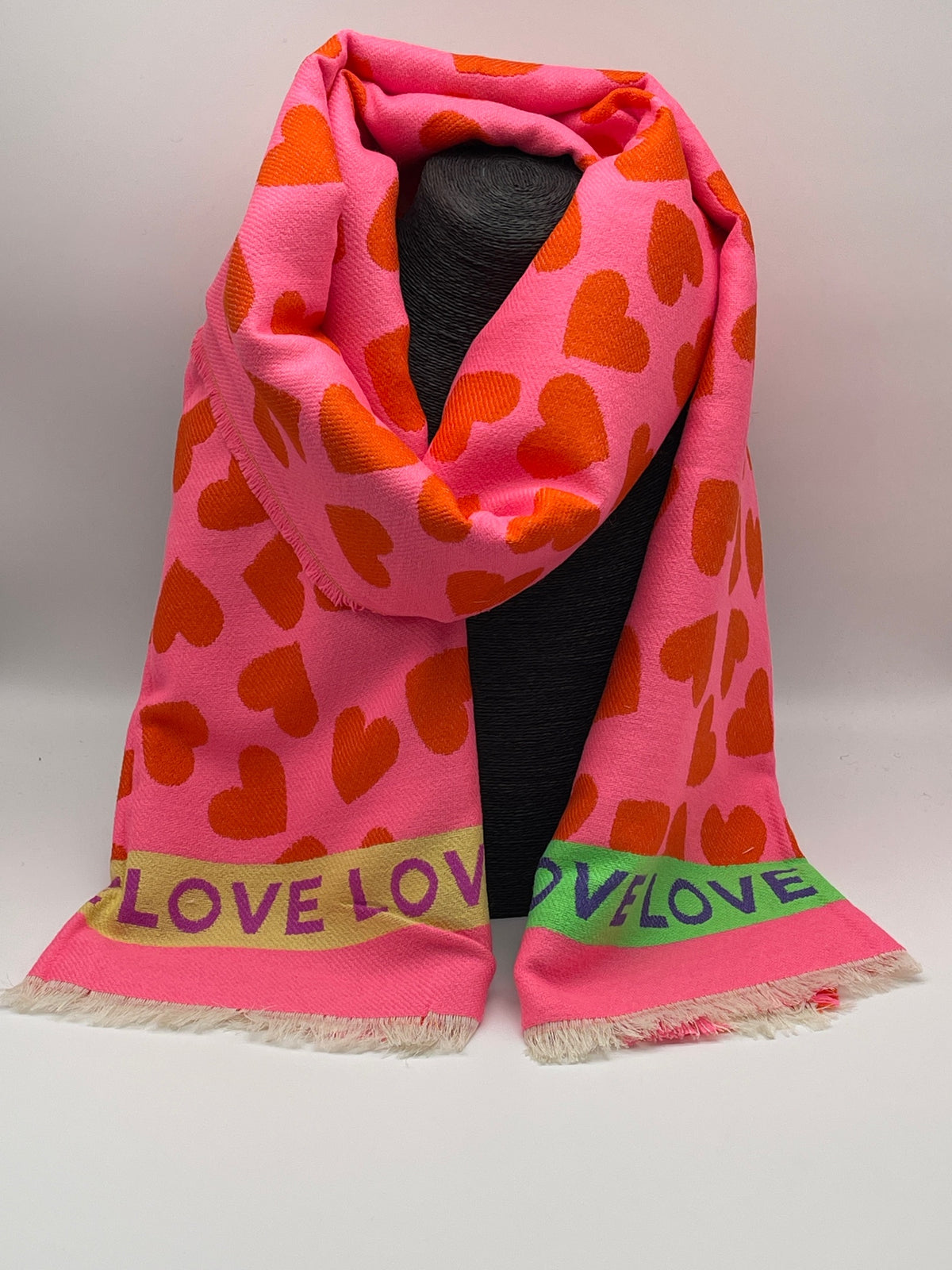 Schal Love in Pink/Orange