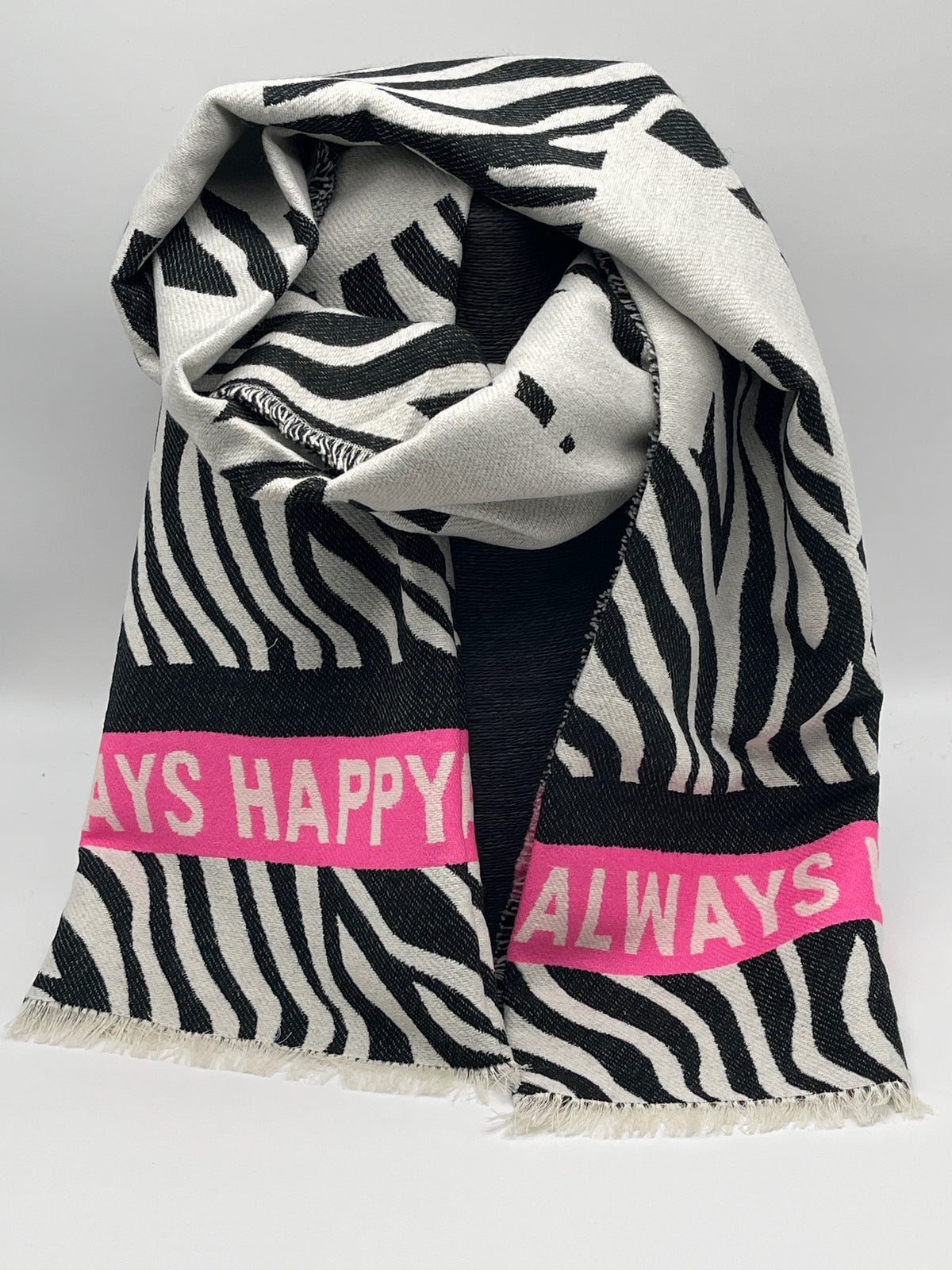 Schal AlwaysHappy in Creme/Schwarz