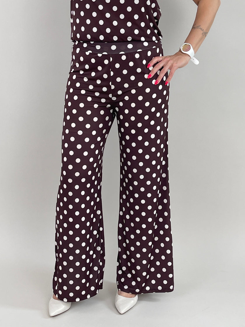 Marlene Hose Kofferstoff Punkte in Mokka Artikel 6085