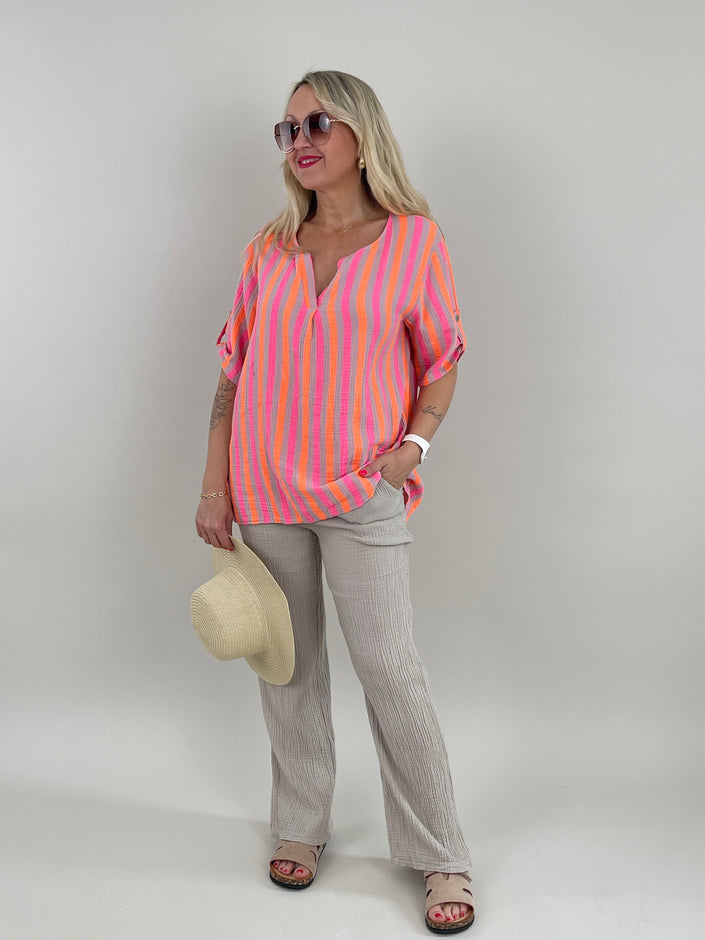 Bluse Musselin gestreift Artikel 6086