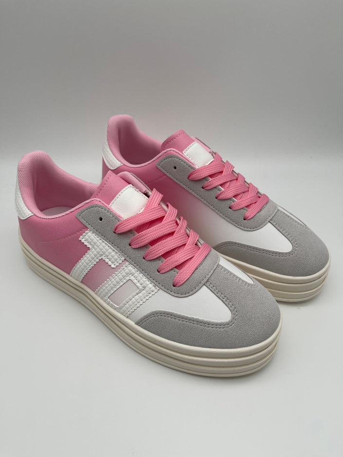Sneaker in Rosa/Grau