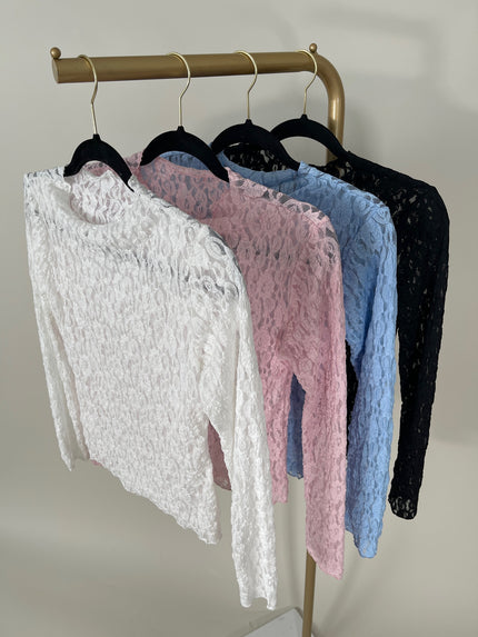 Langarmshirt aus Spitze in versch. Farben Art. 6747