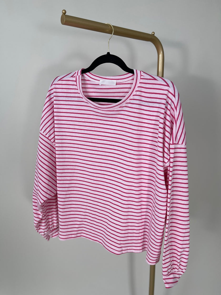Sweatshirt Streifen in Pink/Rosa Art. 6748