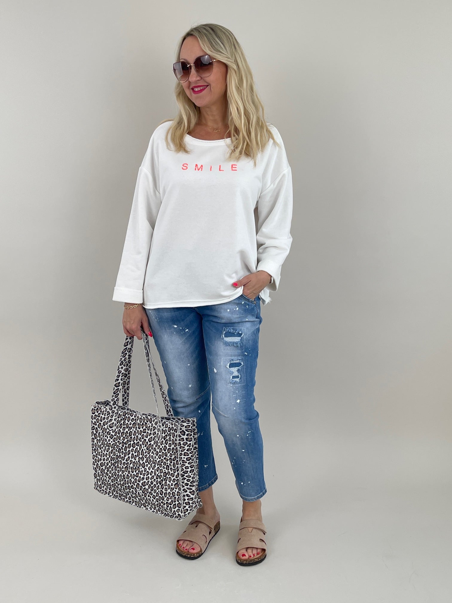 Sweatshirt Smile in versch. Farben Artikel 6078