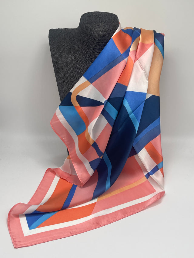 Tuch 70X70 Muster in Creme/Rosa Art. 6955