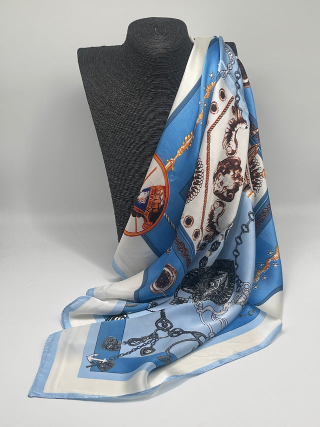 Tuch 70X70 Muster in Blautönen Art. 6953