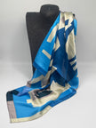 Tuch 70X70 Mustert in Creme/Blau