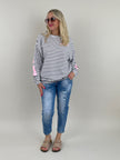Sweater Namaste gestreift in Marine/Weiß Artikel 6093