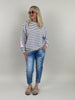 Sweater Namaste gestreift in Marine/Weiß Artikel 6093
