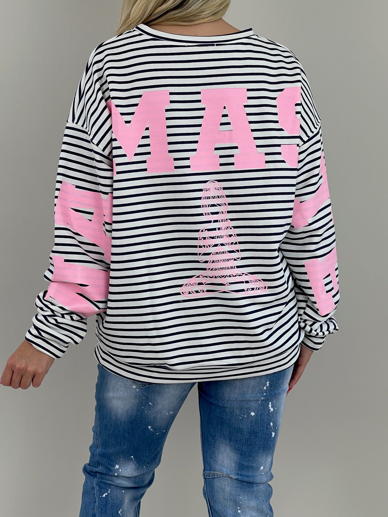 Sweater Namaste gestreift in Marine/Weiß Artikel 6093
