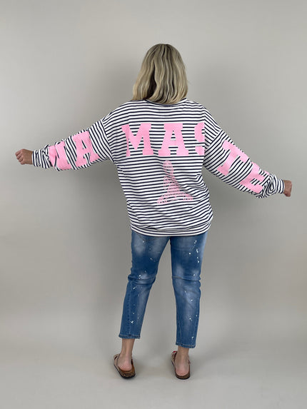 Sweater Namaste gestreift in Marine/Weiß Artikel 6093