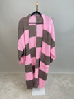 Cardigan Streifen in Rosa/Taupe
