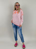 Sweatshirt Streifen in Pink/Orange Artikel 6073