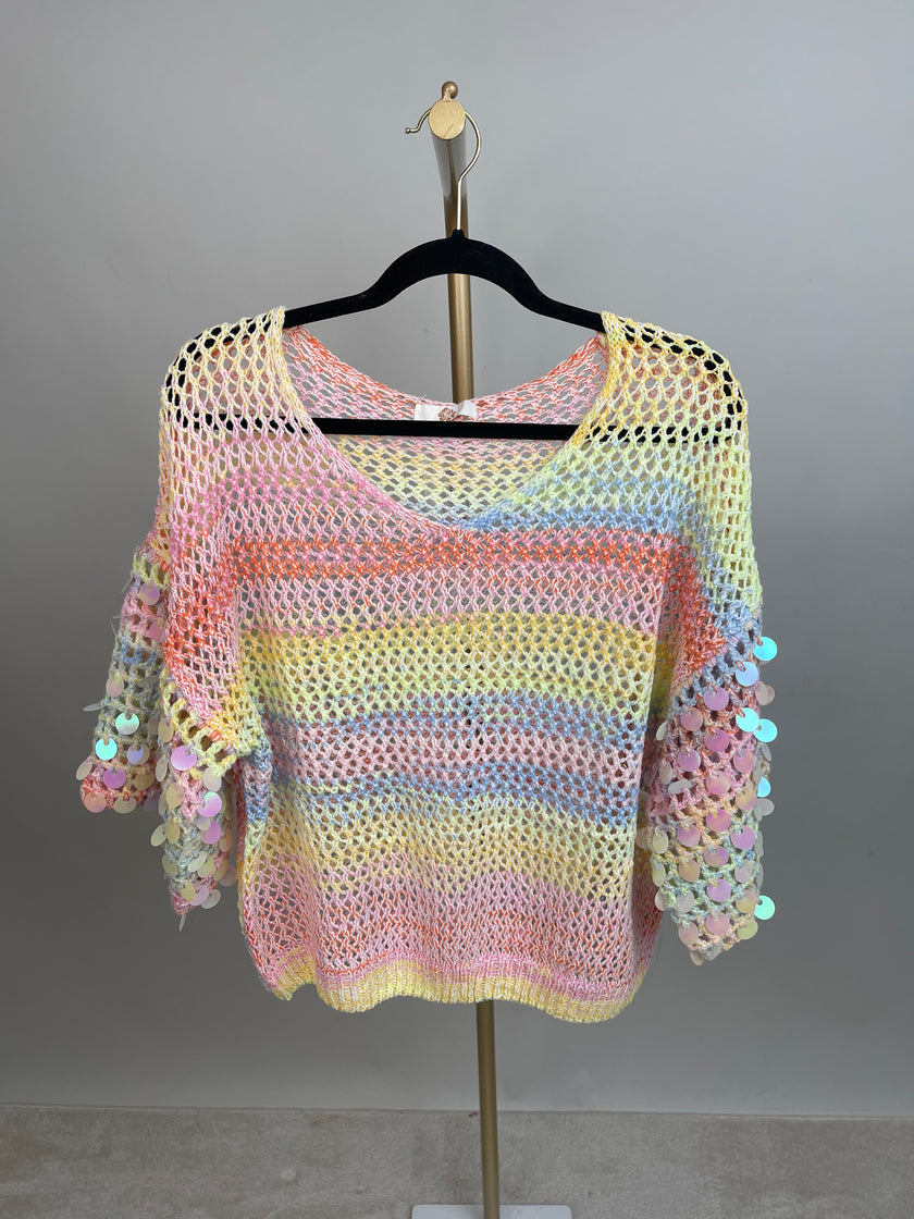 Pullover Bunt mit Pailletten Art. 6956