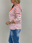 Sweatshirt Streifen in Pink/Orange Artikel 6073