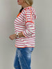 Sweatshirt Streifen in Pink/Orange Artikel 6073