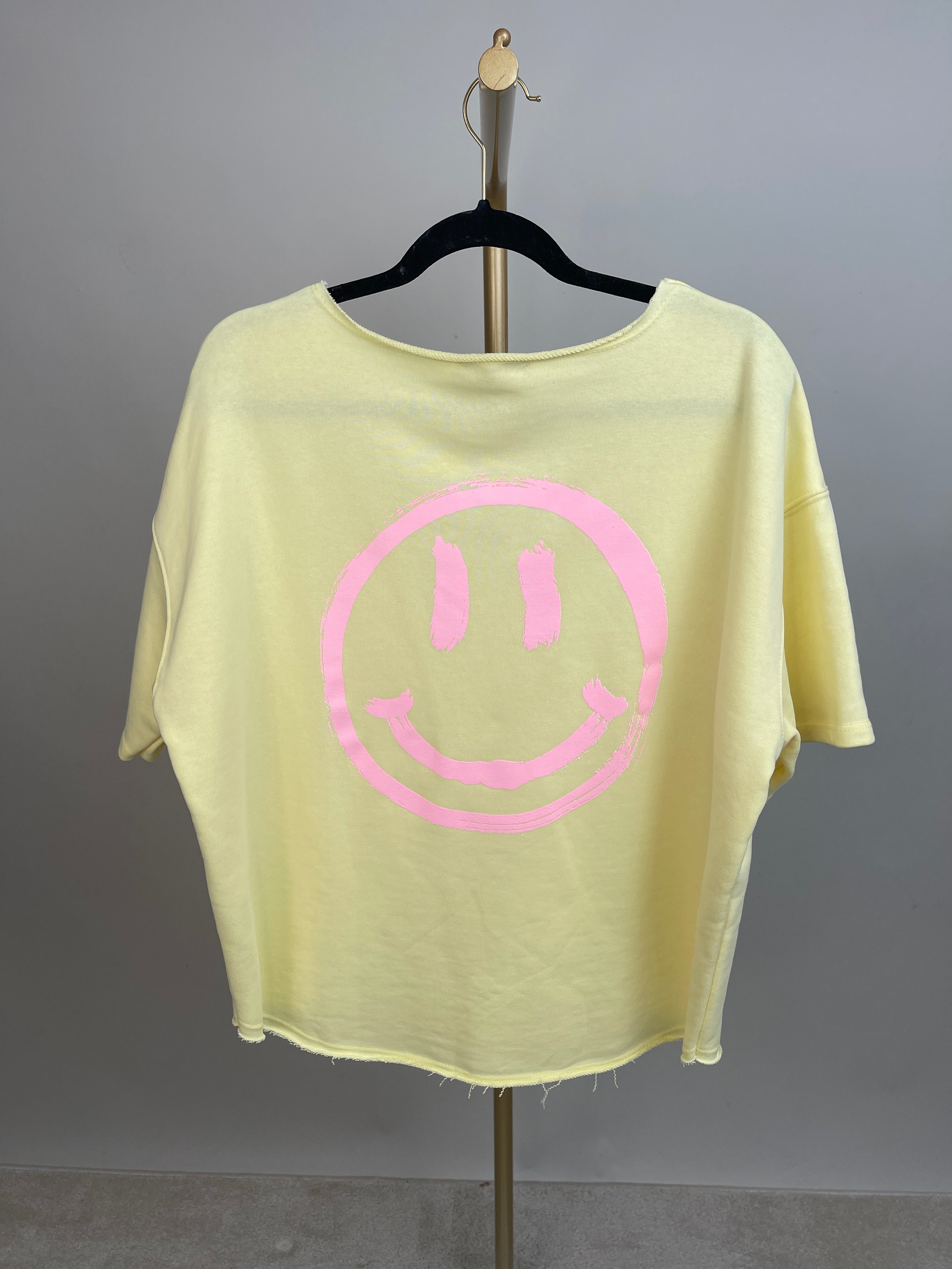 Sweatshirt Smiley Kurzarm in Gelb Artikel 6918