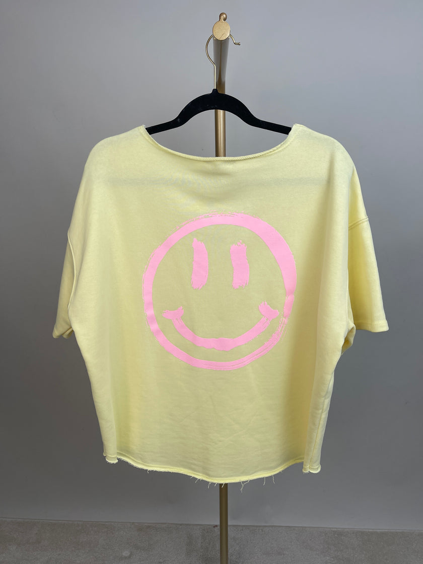 Sweatshirt Smiley Kurzarm in Gelb Artikel 6918