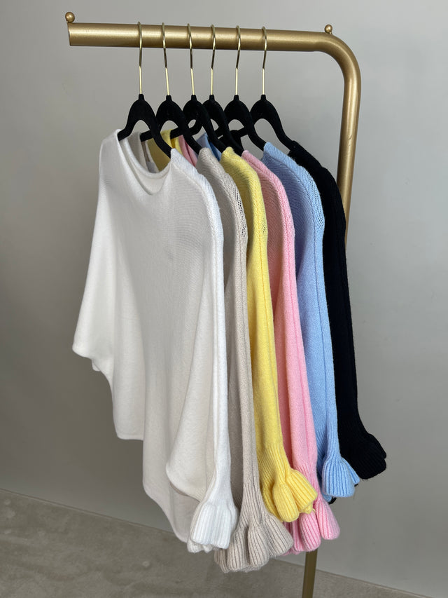 Pullover Feinstrick Rüschen in versch. Farben Art. 6881