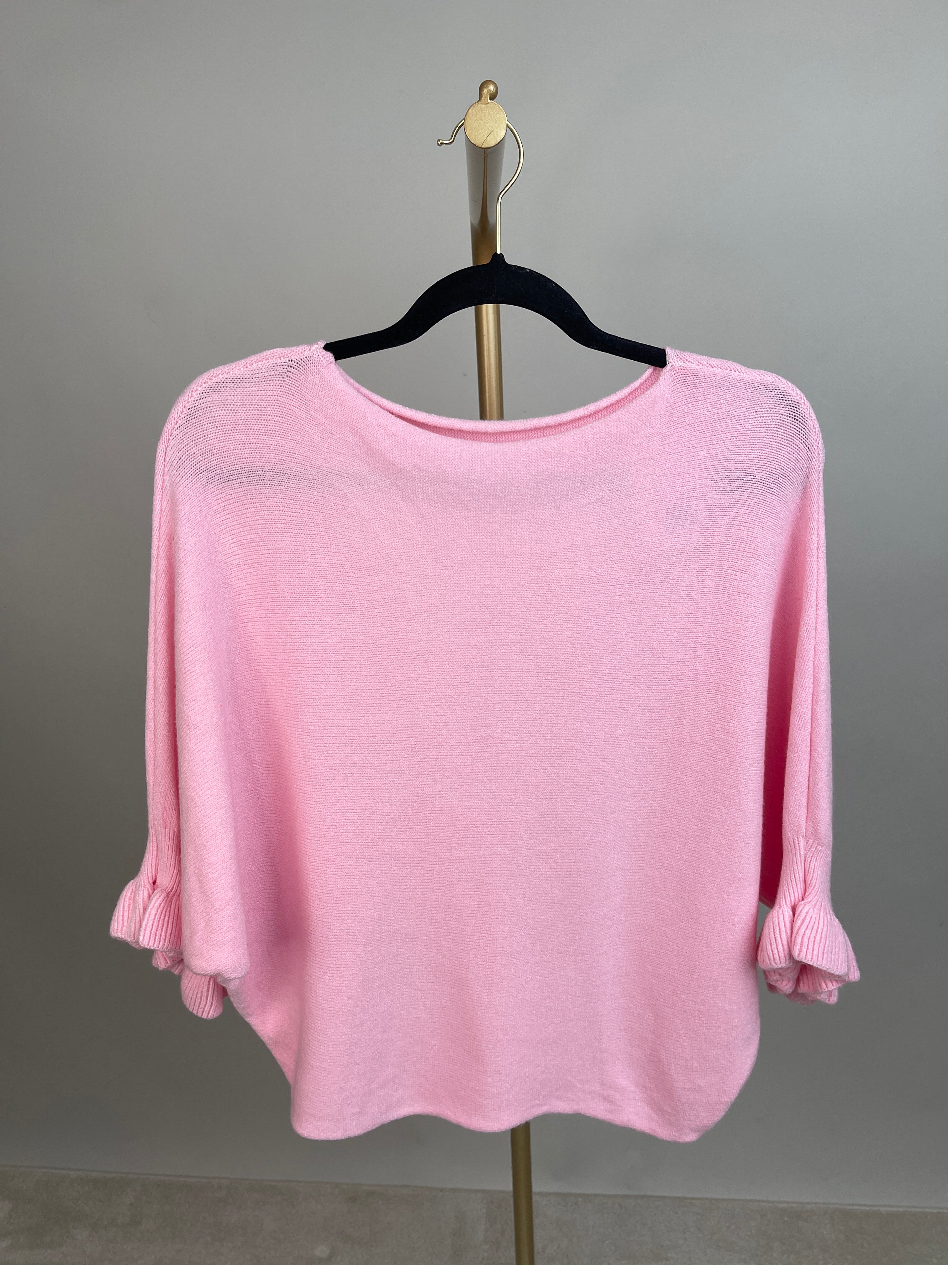 Pullover Feinstrick Rüschen in versch. Farben