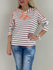 Sweatshirt Streifen in Bordeaux/Orange Artikel 6072