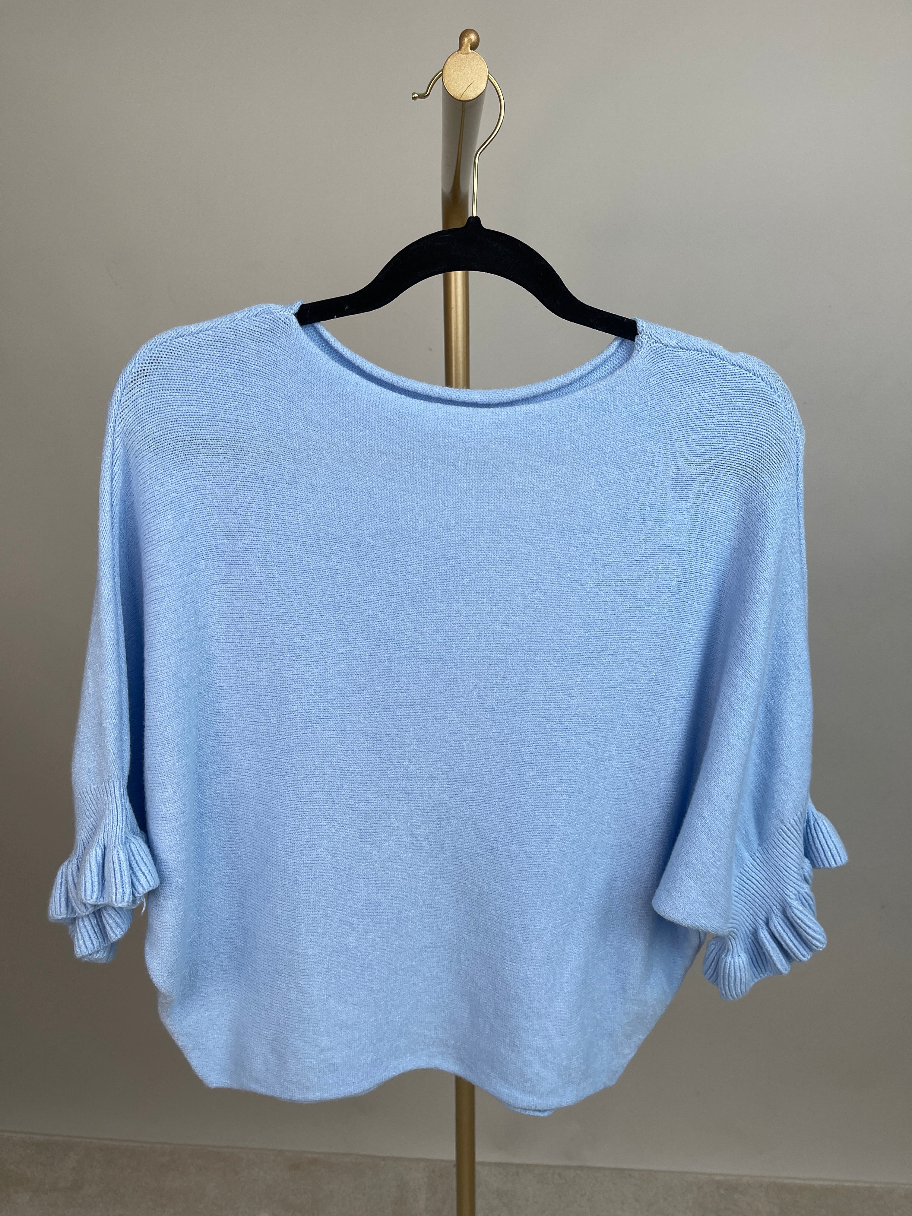Pullover Feinstrick Rüschen in versch. Farben