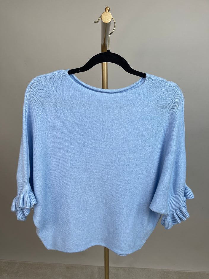 Pullover Feinstrick Rüschen in versch. Farben