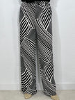 Marlene Hose gemustert Schwarz/Offwhite