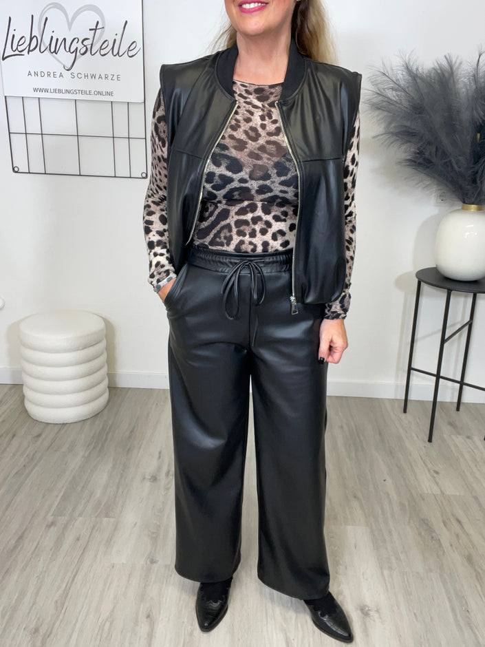 Marlene Hose Lederoptik in Schwarz Artikel 6450