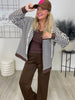 Sweatjacke Streifen in Mokka/Offwhite Art. 6486