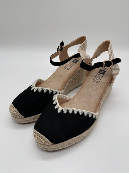 Espadrilles mit Keilabsatz in Schwarz Artikel 4153