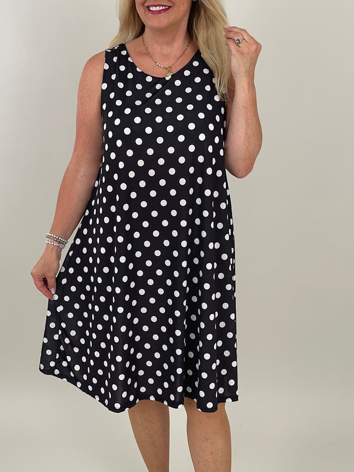 Kleid Kofferstoff Punkte in Schwarz/Weiß Artikel 6108