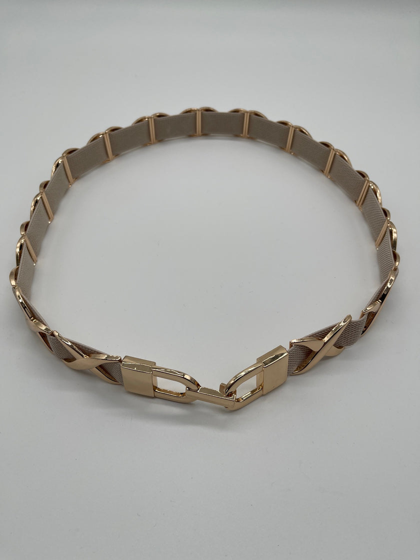 Taillengürtel schmal Beige/Gold Artikel 6126