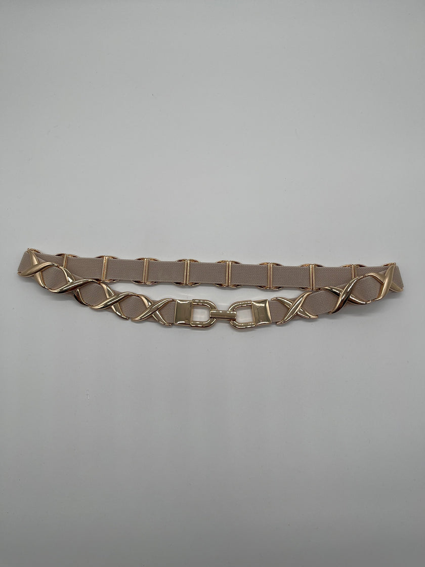 Taillengürtel schmal Beige/Gold Artikel 6126