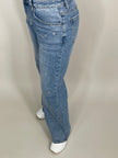 Jeans Wide Leg mit Strass in heller Waschung Artikel 5615