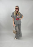 Transparente Hose in Beige/Schwarz
