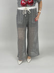 Transparente Hose in Beige/Schwarz