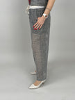 Transparente Hose in Beige/Schwarz